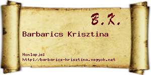 Barbarics Krisztina névjegykártya